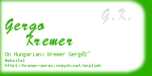 gergo kremer business card